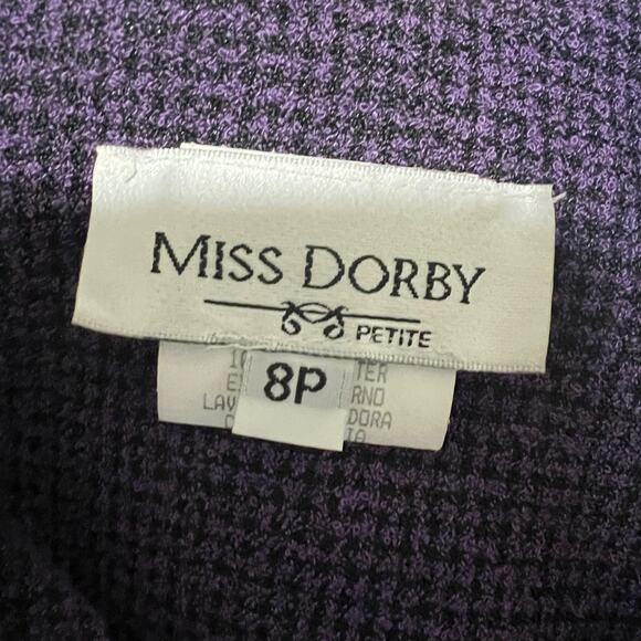 Vintage Miss Dorby Women's Blazer Suit Jacket Purple 6 Button Size 8P - Picture 5 of 6